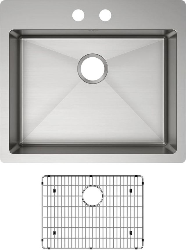 Elkay Crosstown® 2-Piece Polished Satin 25" x 22" x 6" 2-Hole Single Bowl Dual Mount ADA Sink Set-1
