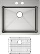 Elkay Crosstown® 2-Piece Polished Satin 25" x 22" x 6" 2-Hole Single Bowl Dual Mount ADA Sink Set-1
