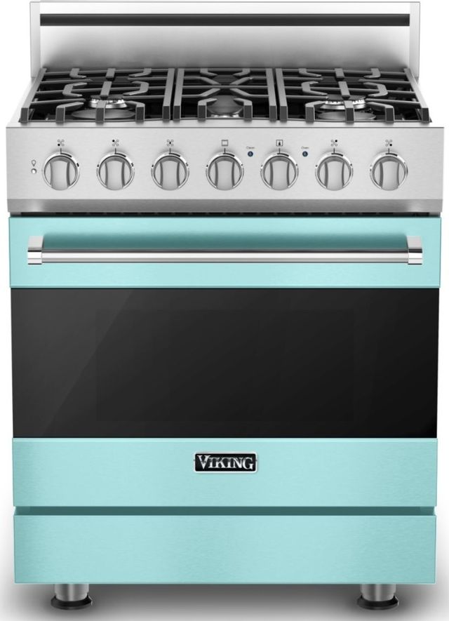Viking® 3 Series 30" Bywater Blue Freestanding Natural Gas Range-0