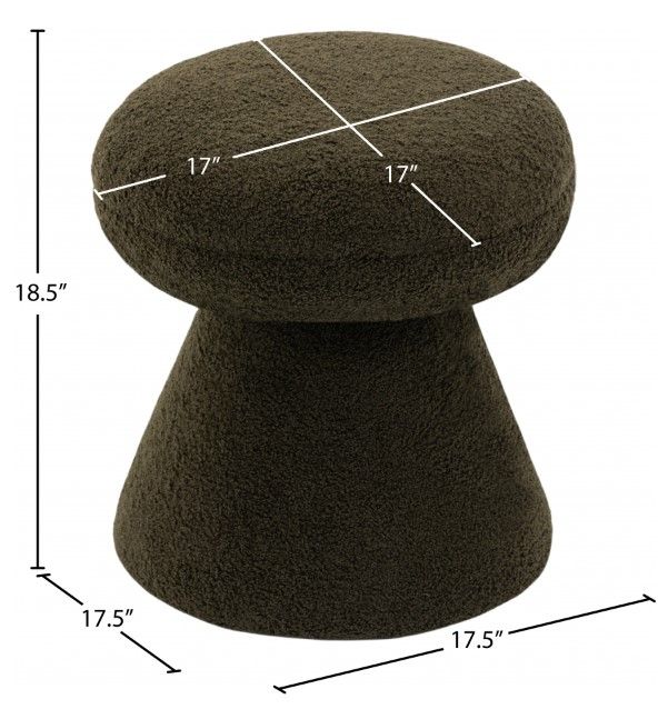 Meridian Furniture Drum Green Ottoman-2