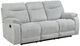 New Classic® Home Furnishings Chablis Mist Gray Manual Reclining Sofa-0