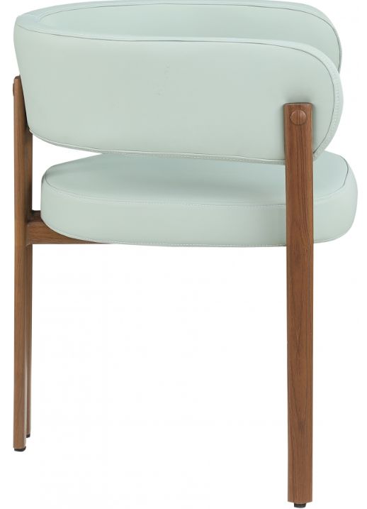 Meridian Furniture Gideon Mint/Walnut Vegan Leather Dining Chair-2