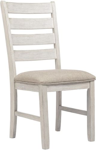Signature Design by Ashley® Skempton Distressed Grayish White Upholstered Dining Side Chair