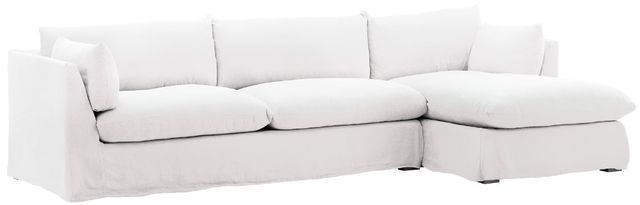 Dovetail Furniture Otis 2-Piece Easton White Right-Arm Facing Sofa Sectional and Chaise-0