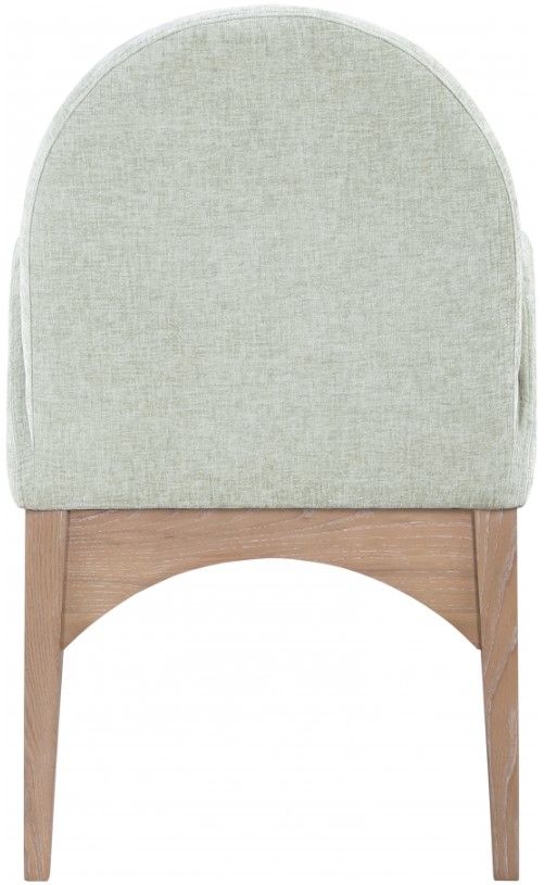 Meridian Furniture Waldorf Mint/Natural Chenille Upholstered Dining Arm Chair-3