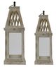 A & B Home Ramsey 2-Piece Rustic White Lantern Set-1
