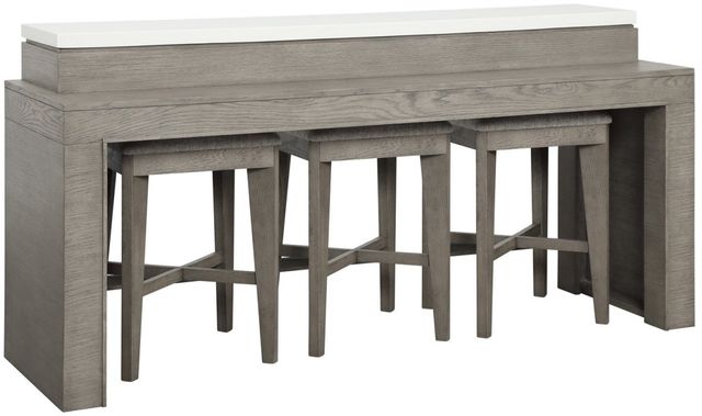 Parker House® Pure Modern 4-Piece Moonstone Quartz Top Console Table with Stools-0
