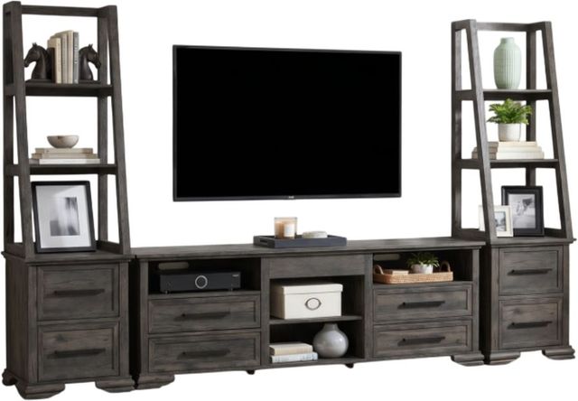 Elements International Park Ridge 3-Piece Charcoal Entertainment Unit with 82'' TV Console-0