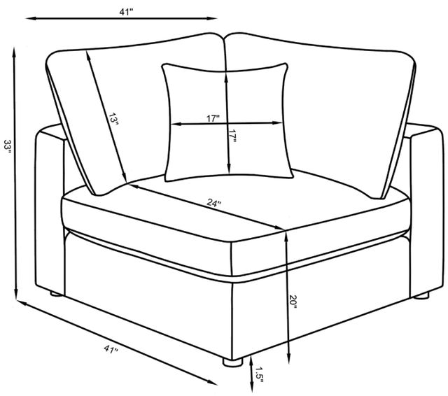 Coaster® Serene 4-Piece Charcoal Modular Sectional-3