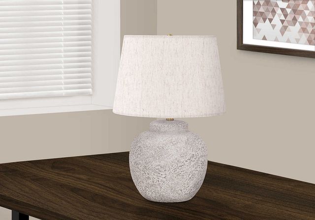 Monarch Specialties Inc. 22"H Cream Concrete Table Lamp-4