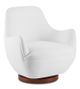 Currey & Company Brene White Muslin Swivel Chair-0
