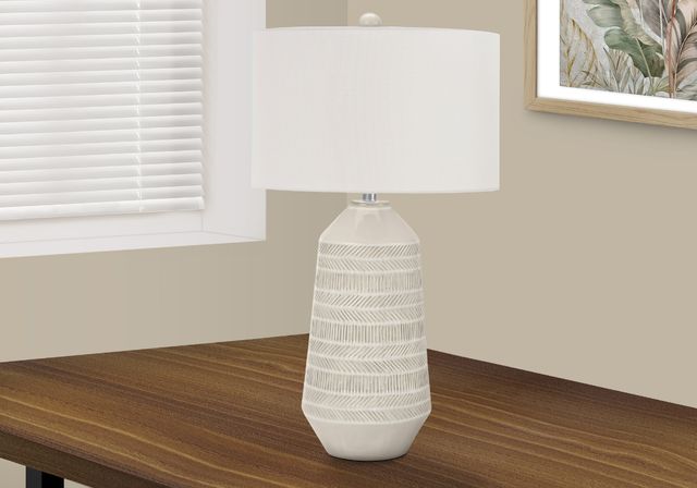 Monarch Specialties Inc. 33"H Cream Ceramic Table Lamp-4