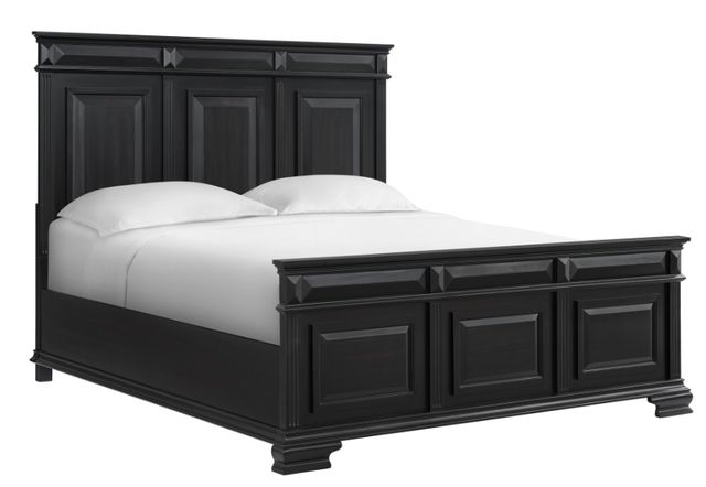Elements International Bridgestone Black King Panel Bed-0