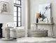 Hooker® Furniture Melange Guilded Gray Accent Table with Silver Leaf Base-1