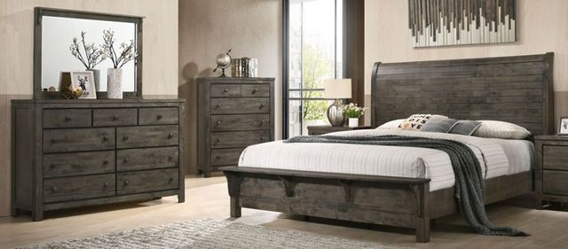 American Wholesale Furniture Cassidy 3-Piece Dark Vintage Gray Queen Bedroom Set-3