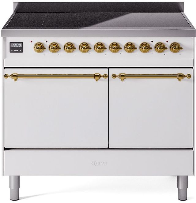 Ilve® Nostalgie II Series 40" White Pro Style Induction Range-0