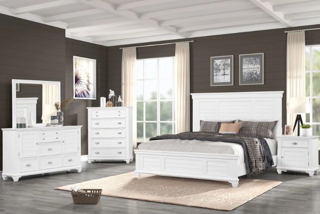 New Classic® Home Furnishings Jamestown White Queen Panel Bed-1
