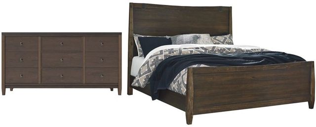 Signature Design by Ashley® Kisper 2-Piece Brown California King Panel Bed Set-0