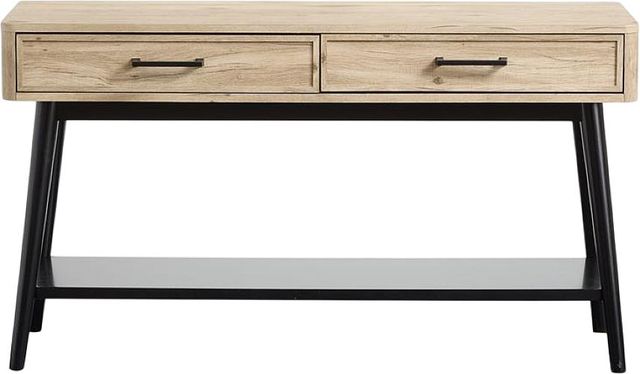 Magnussen Home® Fletcher Driftwood Sofa Table with Black Base-3