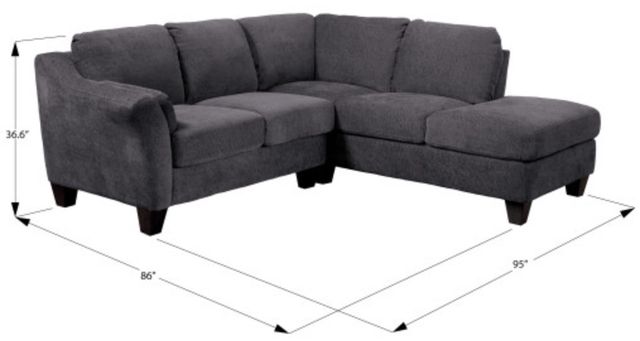 Emerald Home Clayton II 2-Piece Charcoal Gray Right-Arm Facing Sectional and Chaise-2
