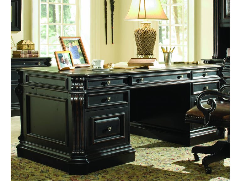 Hooker Furniture Telluride Black 76 Executive Desk Gabriele BrandSource Home Furnishings