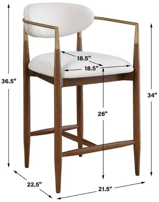 Uttermost® Moxie Walnut Counter Stool-2