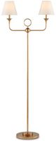Currey & Company Nottaway Brass/Off-White Floor Lamp-1