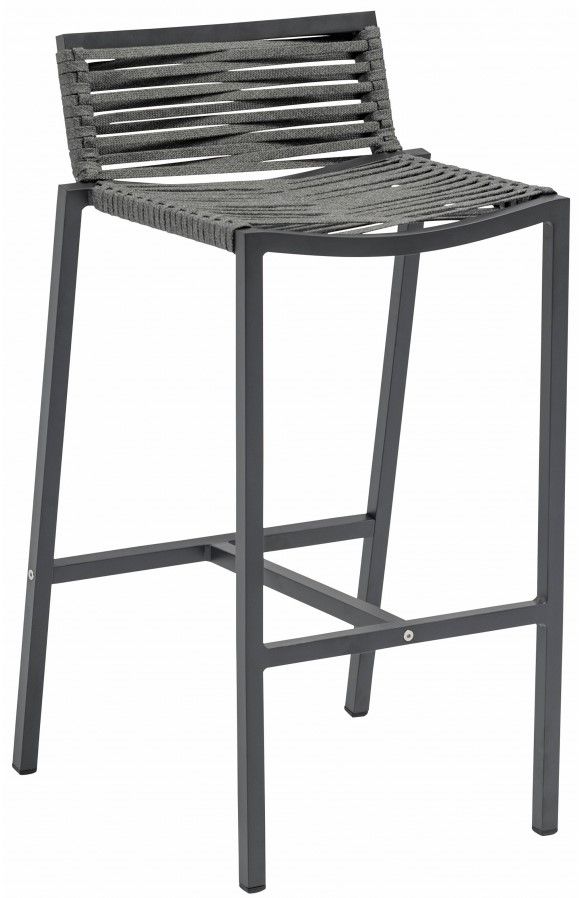 Meridian Furniture Maldives 2-Piece Grey Aluminum 34" Outdoor Patio Barstool Set-0