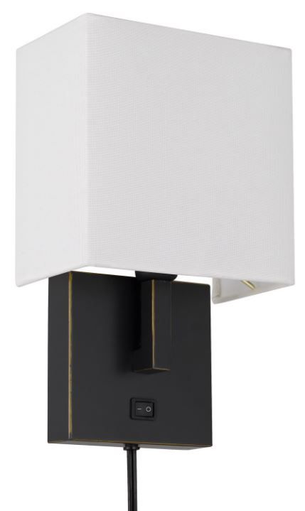 Cal® Lighting & Accessories Oberlin Dark Bronze/White Wall Lamp-0