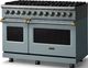 Viking® 5 Series 48" Novembery Sky Pro Style Dual Fuel (NG) Range with Brushed Brass Trim-3
