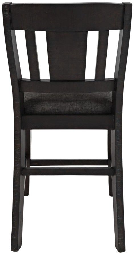Jofran Inc. American Rustics Black/Brown Upholstered Slatback Counter Stool-3
