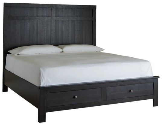 Benchcraft® Noorbrook 2-Piece Black California King Storage Panel Bed Set-1