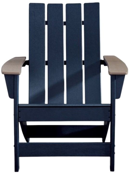 Signature Design by Ashley® Mabry Shores Driftwood/Navy Blue Aluminum Outdoor Adirondack Chair-2