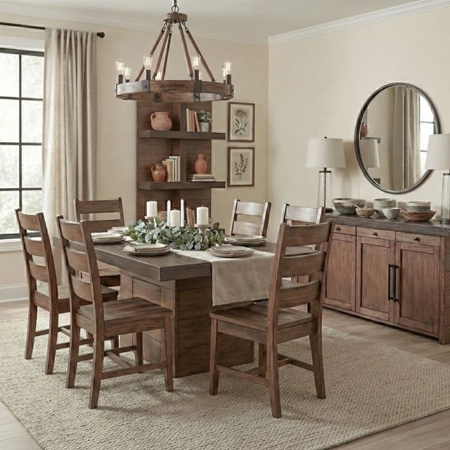 Sunny Designs™ Boise Square Tobacco Leaf Dining Table with Buckskin Storage Base-1
