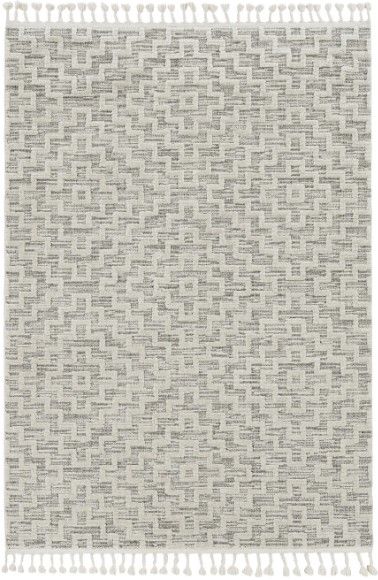 KAS Rugs Willow Ivory/Gray Geo 5'x8' Area Rug-0