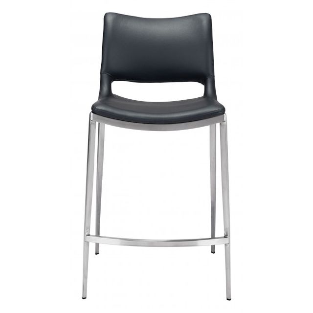 Zuo® Modern Ace Black/Silver Counter Chair-2