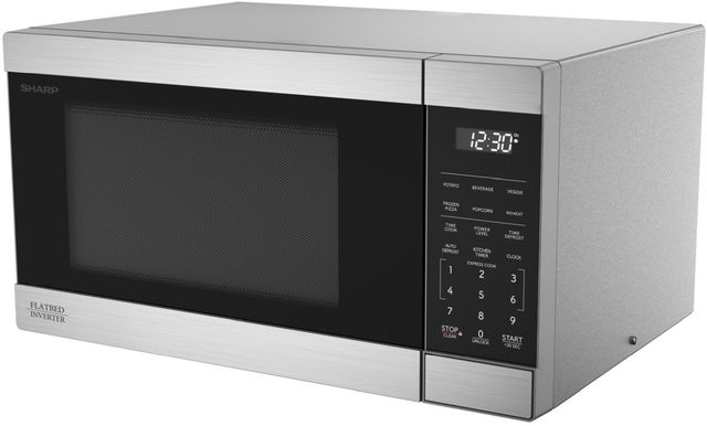 Sharp® 1.1 Cu. Ft. Stainless Steel Flatbed Countertop Microwave with Inverter Technology-2