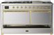 Ilve® Majestic III 60" Stainless Steel Pro Style Dual Fuel Liquid Propane Range with Solid Door and Brass Trim-2