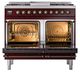Ilve® Nostalgie II Noblesse 40'' Burgundy Pro Style Dual Fuel Range with Burnished Trim-1