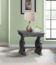 Elements International Stone Smokey Dark Ash Square Side Table-1
