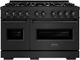 ZLINE Classic 48" Black Stainless Steel Pro Style Dual Fuel Range-0