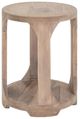 International Furniture Direct Balam Stained White Round Chairside Table-3