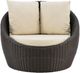 Linon Reza Dark Brown/Off-white Aluminum/Fabric/Resin Outdoor Snuggle Chair-2