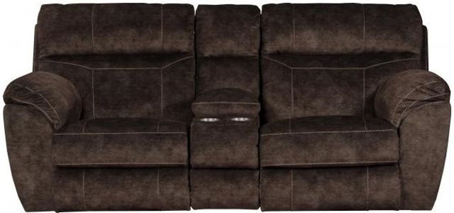 Catnapper® Sedona Mocha Power Reclining Lay Flat Console Loveseat with Storage and Cupholders-0