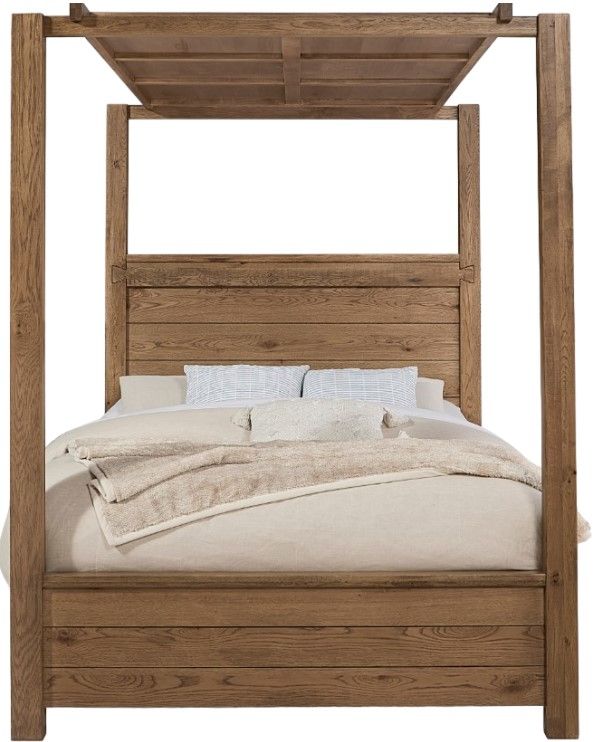 Artisan & Post by Vaughan-Bassett Dovetail Natural Wood Queen Panel Canopy Bed -1
