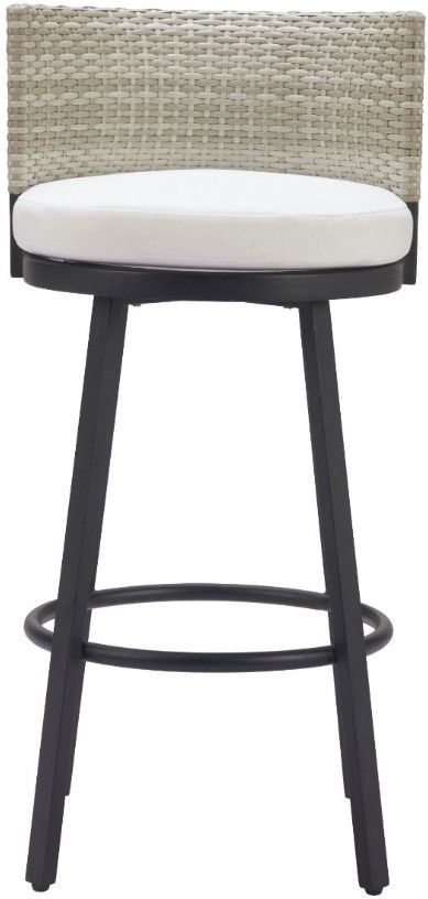 Zuo® Modern Midnight Wave Black/Gray/White Aluminum Outdoor Barstool-1