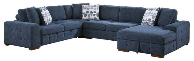 Homelegance® Raife 4-Piece Blue Sectional with Right Chaise-0