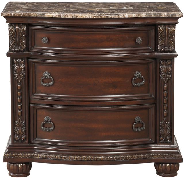 Mazin Furniture Cavalier Dark Cherry Nightstand-1