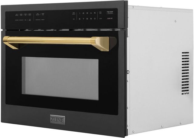 ZLINE Autograph Edition 24" 1.6 Cu. Ft. Black Stainless Steel Electric Speed Oven-2