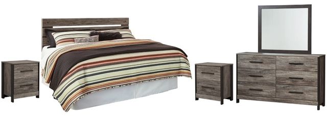 Signature Design by Ashley® Cazenfeld 5-Piece Black/Gray King/California King Panel Headboard Set-0